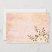 シックエレガントバラマーブルフローラ結婚式招待状 招待状 (裏面)