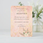 シックエレガントバラ大理石フローラウェディングレセプション 招待状 (スタンド正面)