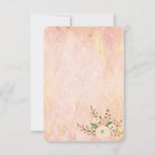 シックエレガントバラ大理石フローラウェディングレセプション 招待状 (裏面)