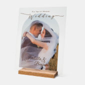 シックエレガントバラ結婚の写真 アクリルサイン (傾斜)