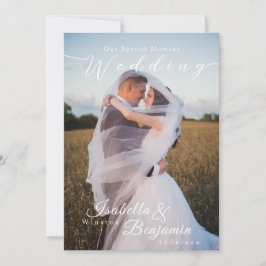 シックエレガントバラ結婚の写真 招待状