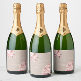 シックエレガントバラ結婚ズ スパークリングワインラベル
