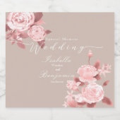 シックエレガントバラ結婚ズ スパークリングワインラベル (シングルラベル)