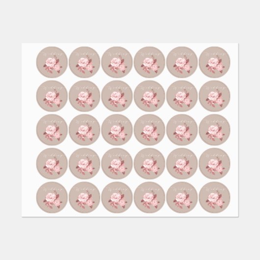 シックエレガントバラ結婚ズ ラベル (シート)