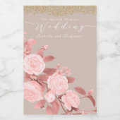 シックエレガントバラ結婚ズ ワインラベル (シングルラベル)