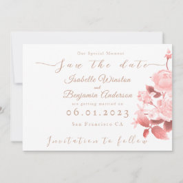 シックエレガントバラ結婚ズ 案内状