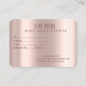 シックエレガントバラ金ゴールドグラデーショングリッター 割引カード (裏面)