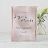 シックエレガントバラ金ゴールドグリッターグラデーシ結婚ョン 招待状 (スタンド正面)