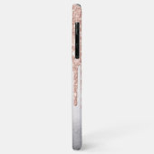 シックエレガントバラ金ゴールドグリッタードリップスモノグラム Case-Mate iPhoneケース (裏面/左)