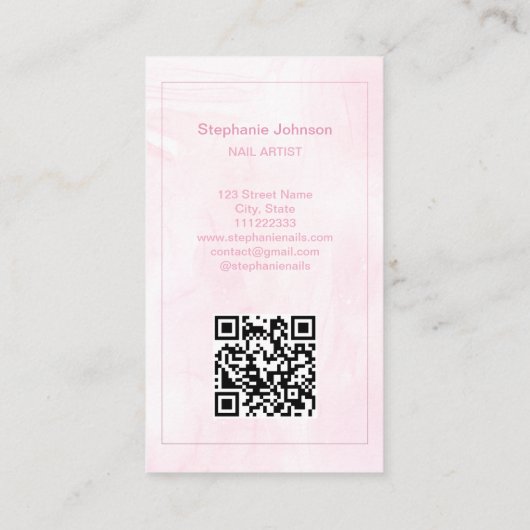 シックエレガントバラ金ゴールドグリッターネイルアートマニキュア 名刺 (裏面)