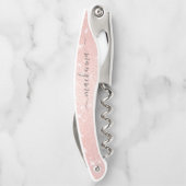 シックエレガントバラ金ゴールドグリッター赤面モノグラム名 ソムリエナイフ (裏面)