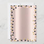 シックエレガントバラ金ゴールドドットベビーシャワー 招待状 (裏面)