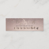 シックエレガントバラ金ゴールドハート、グリッター ロイヤリティカード (正面)