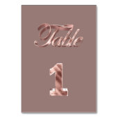 シックエレガントバラ金ゴールドパーティーゲストテーブルナンバー1 テーブルナンバー (裏面)