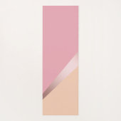 シックエレガントバラ金ゴールドピンク&オレンジ幾何学的 ヨガマット (裏面)