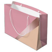 シックエレガントバラ金ゴールドピンク&オレンジ幾何学的 ラージペーパーバッグ (裏面アングル)