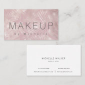 シックエレガントバラ金ゴールドフェイクフォイルメイクアップアーティスト 名刺 (正面/裏面)