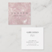 シックエレガントバラ金ゴールドホイルフェイクビジネスカード スクエア名刺 (正面/裏面)