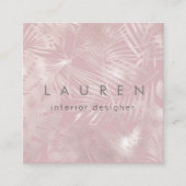 シックエレガントバラ金ゴールドホイルフェイクビジネスカード スクエア名刺 (正面)