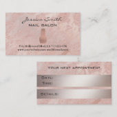 シックエレガントバラ金ゴールドマーブルネイルサロン 予約カード (正面/裏面)