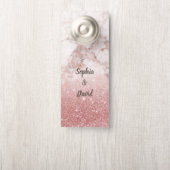 シックエレガントバラ金ゴールドマーブルモノグラム結婚ズ ドアノブサイン (ノブ)