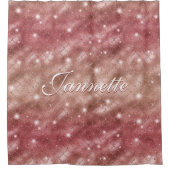 シックエレガントバラ金ゴールドマーメイドフェイクグリッター シャワーカーテン (正面)