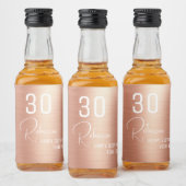 シックエレガントバラ金ゴールド30誕生日パーティミニ リキュールボトルラベル (ボトル)