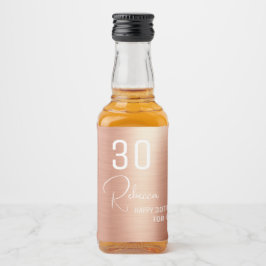 シックエレガントバラ金ゴールド30誕生日パーティミニ リキュールボトルラベル