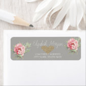 シックエレガントバラ、グリッターハート住所 シール (インサイチュ)