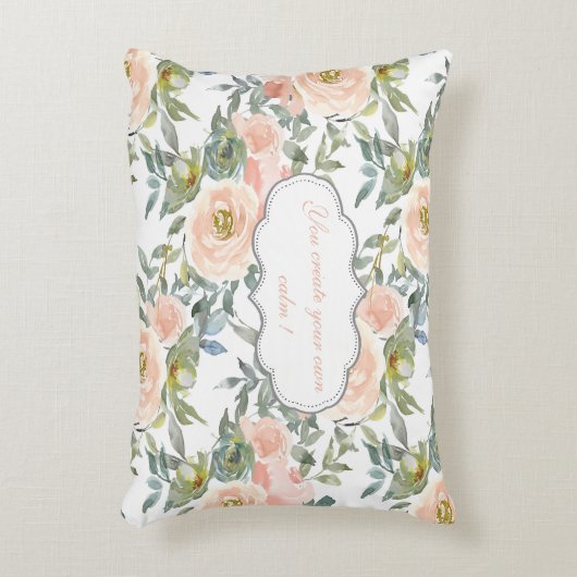 シックエレガントバラ、メやる気を起こさせるッセージ アクセントクッション (正面(垂直))