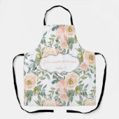 シックエレガントバラ、メやる気を起こさせるッセージ エプロン (正面)