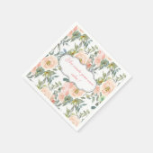 シックエレガントバラ、メやる気を起こさせるッセージ スタンダードカクテルナプキン (角)