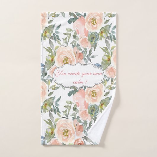 シックエレガントバラ、メやる気を起こさせるッセージ バスタオルセット (ハンドタオル)