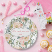 シックエレガントバラ、メやる気を起こさせるッセージ ペーパープレート (パーティー)