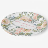 シックエレガントバラ、メやる気を起こさせるッセージ ペーパープレート (アングル)