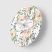 シックエレガントバラ、メやる気を起こさせるッセージ ラウンド壁時計 (傾斜)