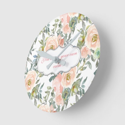 シックエレガントバラ、メやる気を起こさせるッセージ ラウンド壁時計 (傾斜)