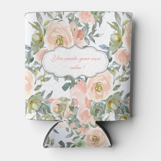 シックエレガントバラ、メやる気を起こさせるッセージ 缶クーラー (正面)