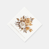 シックエレガントバラ |ロマンチックな婚約パーティ スタンダードカクテルナプキン (角)