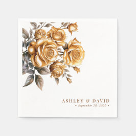 シックエレガントバラ |ロマンチックな婚約パーティ スタンダードカクテルナプキン