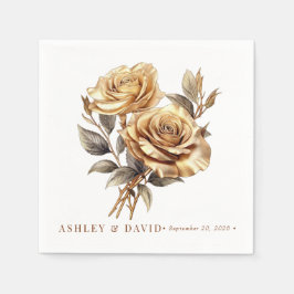 シックエレガントバラ |ロマンチックな婚約パーティ スタンダードカクテルナプキン