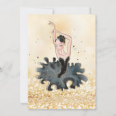 シックエレガントバレリーナ金ゴールドグリッター《写真》ぼけ味スウィート16 招待状 (裏面)