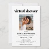 シックエレガントバーチャルブライダルシャワー写真 招待状 (正面)