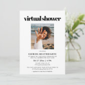 シックエレガントバーチャルブライダルシャワー写真 招待状 (スタンド正面)
