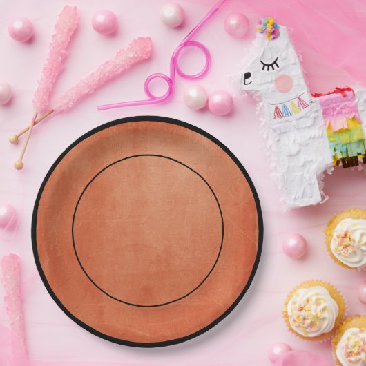 シックエレガントバーンオレンジエンバードリームコレクション ペーパープレート (パーティー)