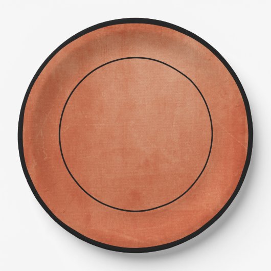 シックエレガントバーンオレンジエンバードリームコレクション ペーパープレート (正面)