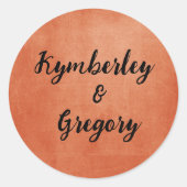 シックエレガントバーンオレンジブラック名 ラウンドシール (正面)