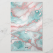 シックエレガントパステルマーブルマーブルとバラ金ゴールドアクセント 便箋 (裏面)