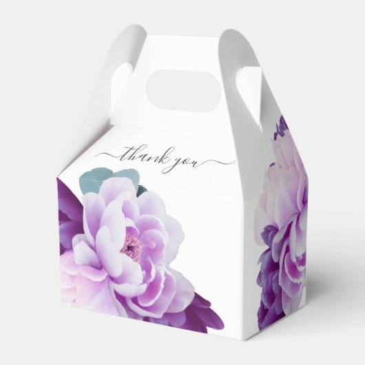 シックエレガントパープルとシルバーのフローラ結婚ズ フェイバーボックス (裏面サイド)