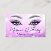 シックエレガントパープルアイズメイクアーティストqrコード 名刺 (正面)